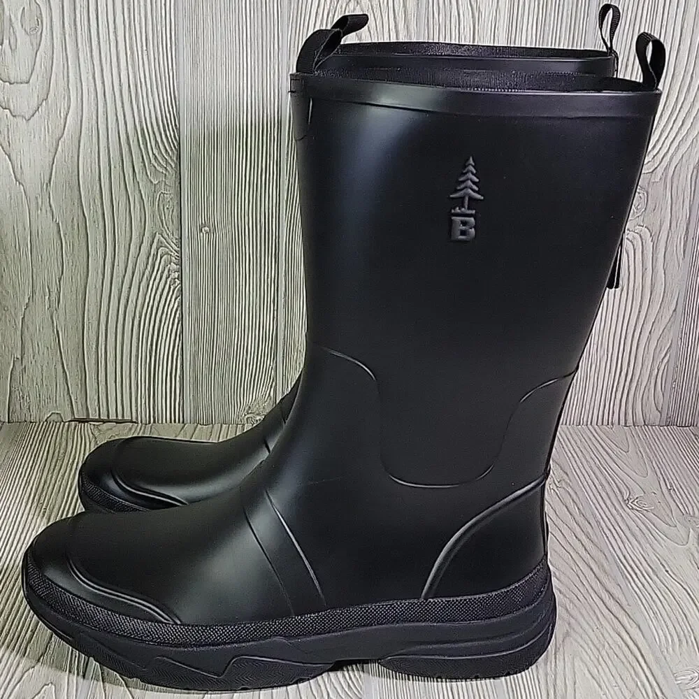 BASS Outdoor Breathable Black Field Rainboot Mens Size 12 NEW